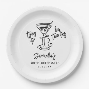 Trendy Tying Up Her Twenties 30th Birthday Paper Plates