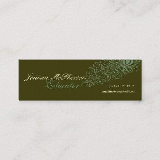 Customizable Elegant Peacock Feather Business Card