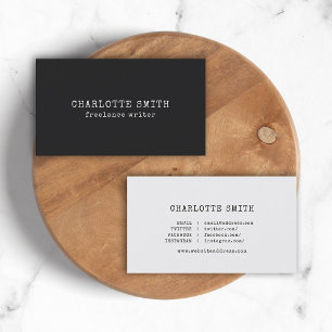 Trendy Typewriter Dark Gray Social Media Business Card