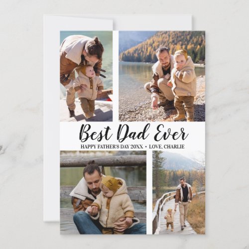 Trendy Typography 4 Photo Collage Fathers Day