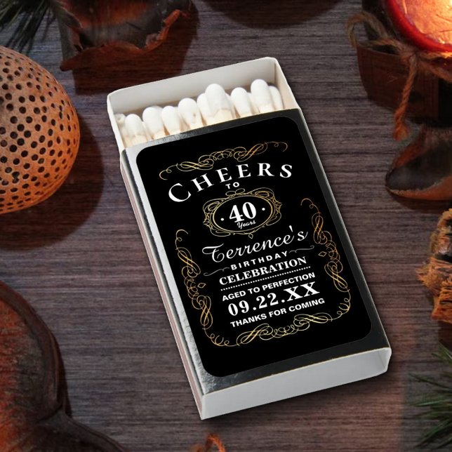 Trendy Typography Any Age Birthday Party Favor Matchboxes (Creator Uploaded)