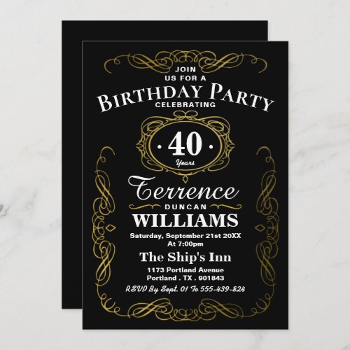 Trendy Typography Any Age Birthday Party Invitation