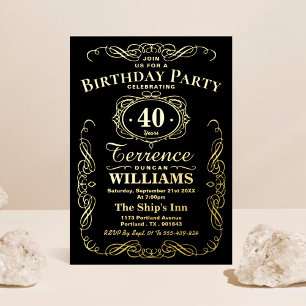 Trendy Typography Any Age Birthday Real Foil Invitation