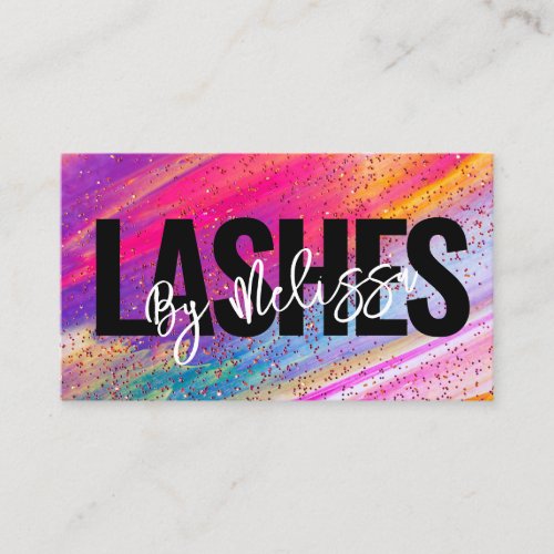 Trendy Typography Beauty Makeup Artist Lashes  Business Card