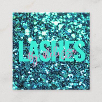 Trendy Typography Beauty Makeup Artist Lashes  Square Business Card by businesscardsdepot at Zazzle