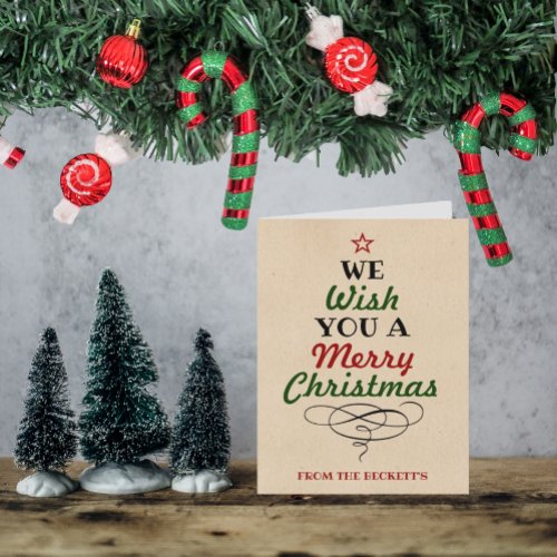 Trendy Typography Christmas Tree Holiday Photo