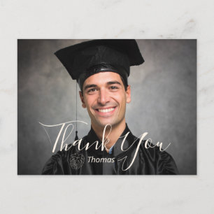 Trendy Typography Graduation Thank Postcard