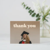 Trendy Typography Graduation Thank You  Postcard (Standing Front)