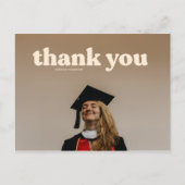 Trendy Typography Graduation Thank You  Postcard (Front)