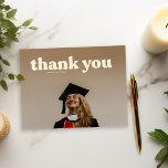 Trendy Typography Graduation Thank You  Postcard<br><div class="desc">This Thank you postcard goes perfectly with our Retro-style Graduation announcement cards. Simply customize all of your details and a photo from your graduation to simply say thanks! Additional colors and designs are available in my zazzle store or for further customization message me or email me at sabrina@o-r-studio.com</div>