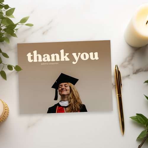 Trendy Typography Graduation Thank You  Postcard