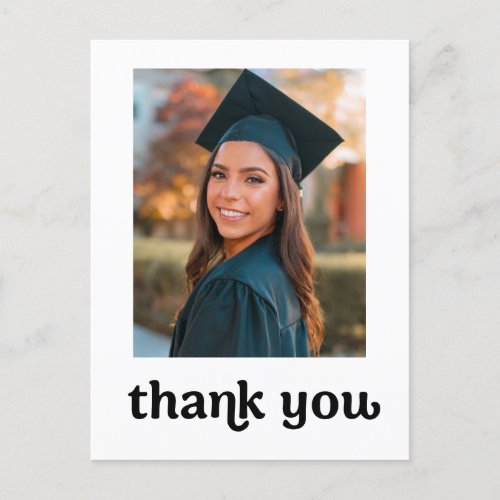 Trendy Typography Graduation Thank you Postcard