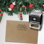 Trendy Typography Merry Christmas Self-inking Stamp<br><div class="desc">Send out this year's holiday greetings in style with this unique and modern holiday stamp. The design features festive typography script "Merry Christmas" wording. Easily add your custom wording to this holiday stamp by using the "Edit this design template" section, or click the "Customize it" button to access more advanced...</div>