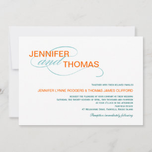 Trendy Typography Modern Wedding Invitations