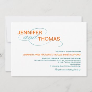Trendy Typography Modern Wedding Invitations by deluxebridal at Zazzle