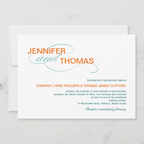 Trendy Typography Modern Wedding Invitations