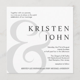 Trendy Typography Modern Wedding Invitations