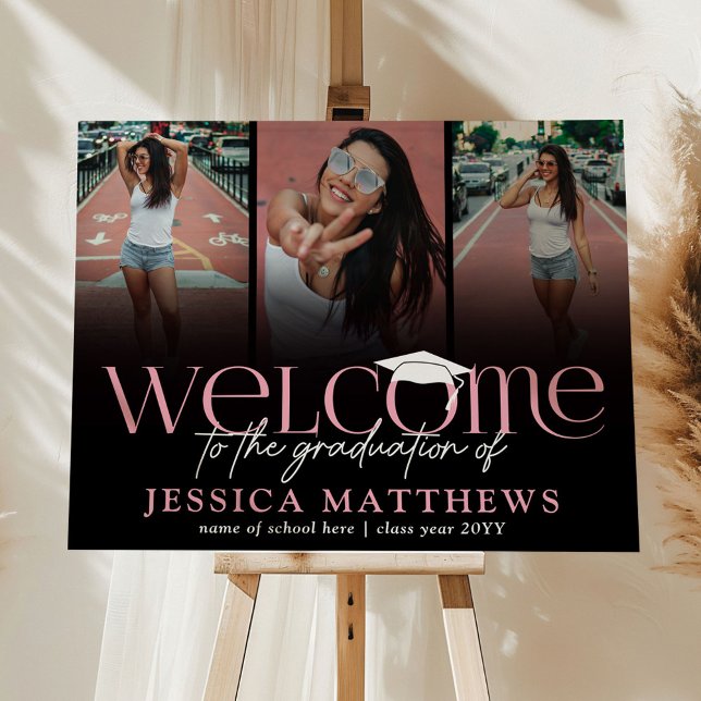 Trendy Typography Photo Collage Graduation Welcome Foam Board (Creator Uploaded)