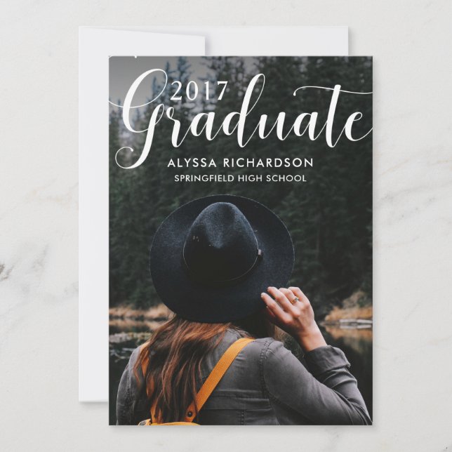 Trendy Typography | Photo Graduation Party Invitation (Front)