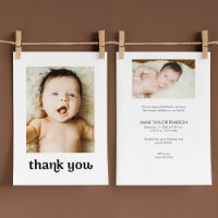 Trendy Typography Simple Modern 2 Baby Photos