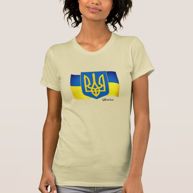 Trendy Ukrainian flag, Emblem & Ukraine fashion T-Shirt (Front)
