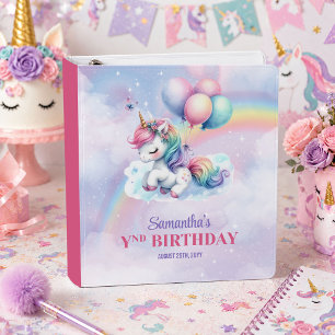 Trendy Unicorn Magical Day Girl Birthday Binder