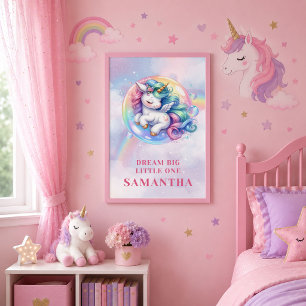 Trendy Unicorn Magical Pastel Framed Wall Art