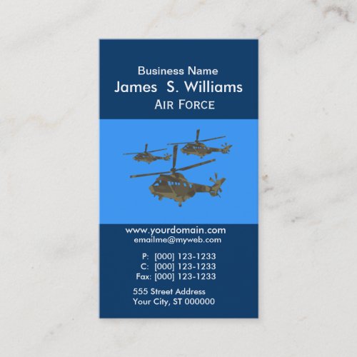 Trendy  Unique Air Military Helicopters Business Card