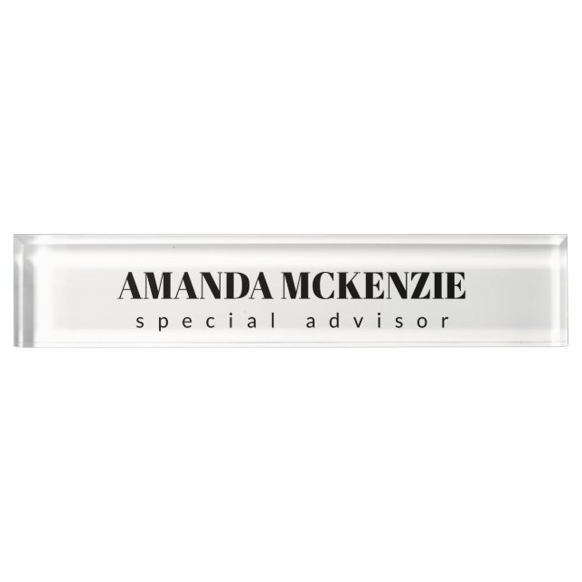 Trendy Unique Creative Minimalist Design Desk Name Plate (Front)