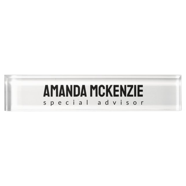 Trendy Unique Creative Minimalist Design Desk Name Plate (Front)