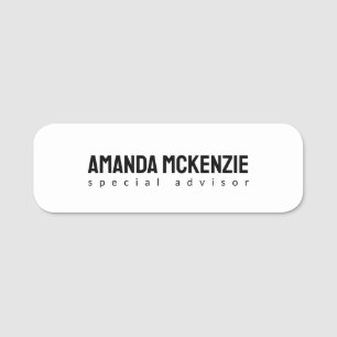 Trendy Unique Creative Minimalist Design Name Tag