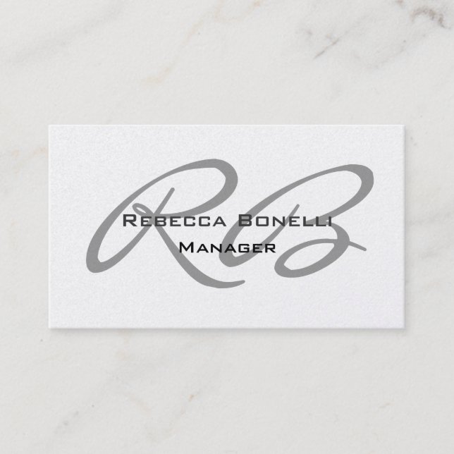 Trendy Unique Creative Monogram Business Card (Front)
