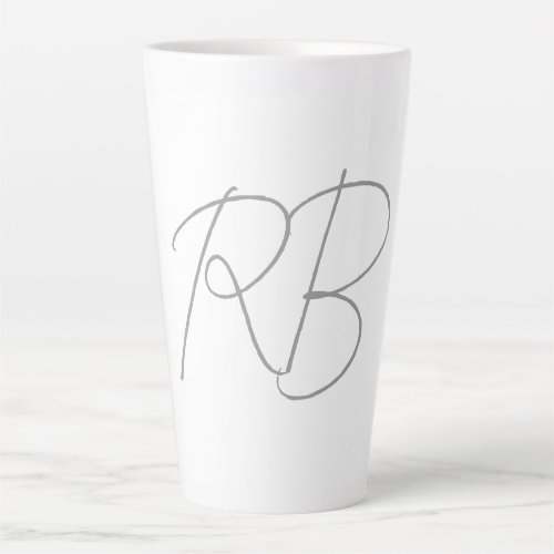 Trendy Unique Creative Monogram Initial Letters Latte Mug