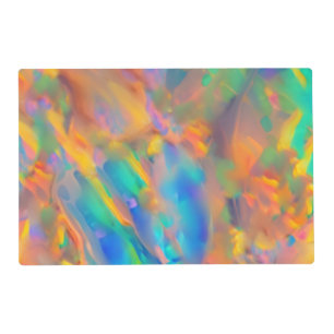 Trendy Unique faux holographic opal Placemat
