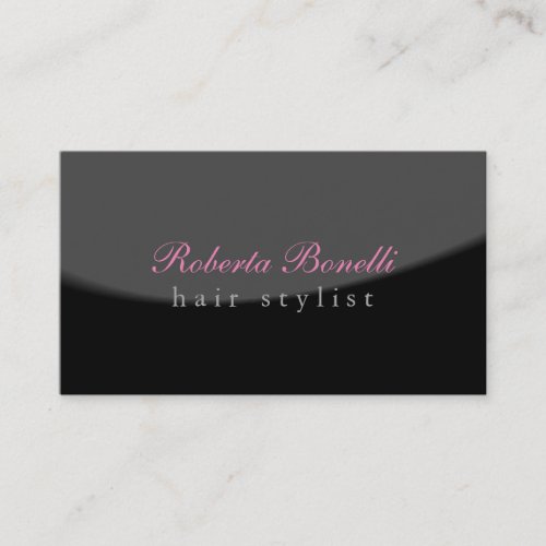 Trendy Unique Grey Black Hairdresser Modern Business Card