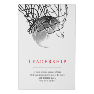 Trendy Unique Motivational Basketball Leadership Faux Canvas Print