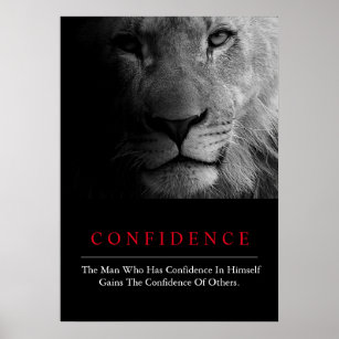 Trendy Unique Motivational Confidence Lion Poster