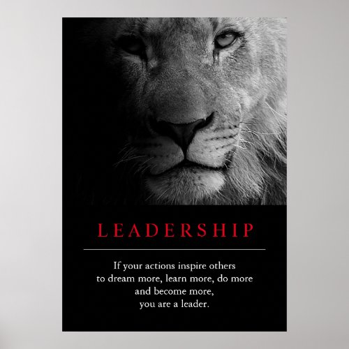 Trendy Unique Motivational Leadership Lion Poster