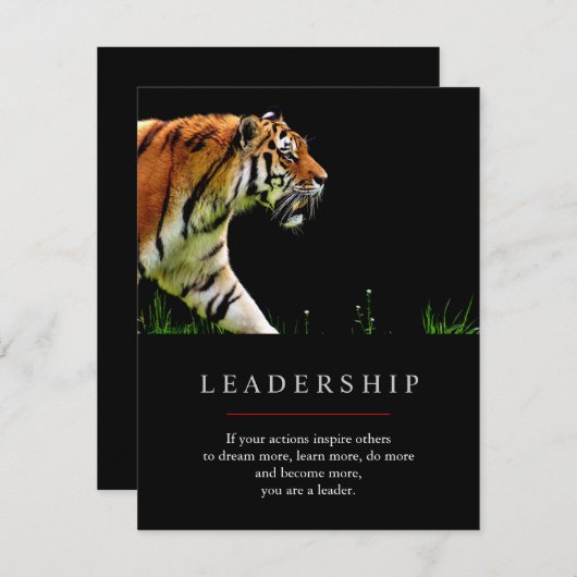 Trendy Unique Motivational Leadership Tiger (Front/Back)