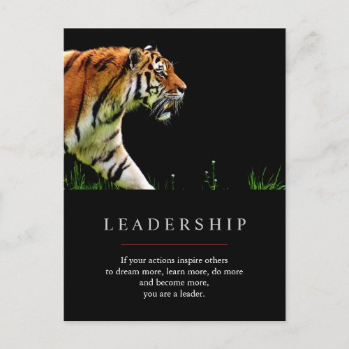Trendy Unique Motivational Leadership Tiger Postcard