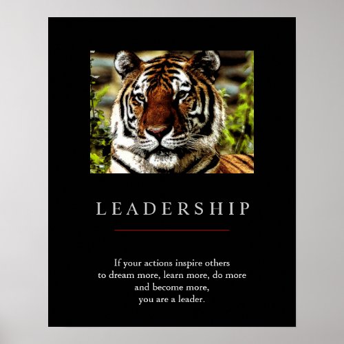Trendy Unique Motivational Leadership Tiger Poster