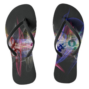 Trendy Unique Music Note Flip Flops