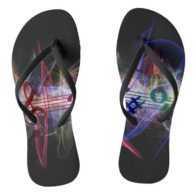 Trendy Unique Music Note Flip Flops (Footbed)