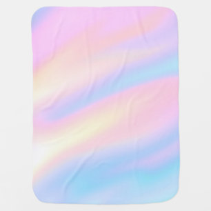 Trendy Unique pastel Pink Blue abstract waves Baby Blanket