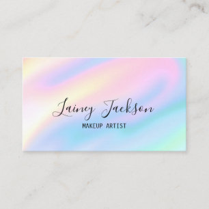 Trendy Unique pastel Pink Blue abstract waves Business Card