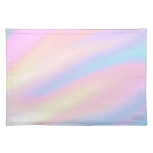 Trendy Unique pastel Pink Blue abstract waves Cloth Placemat
