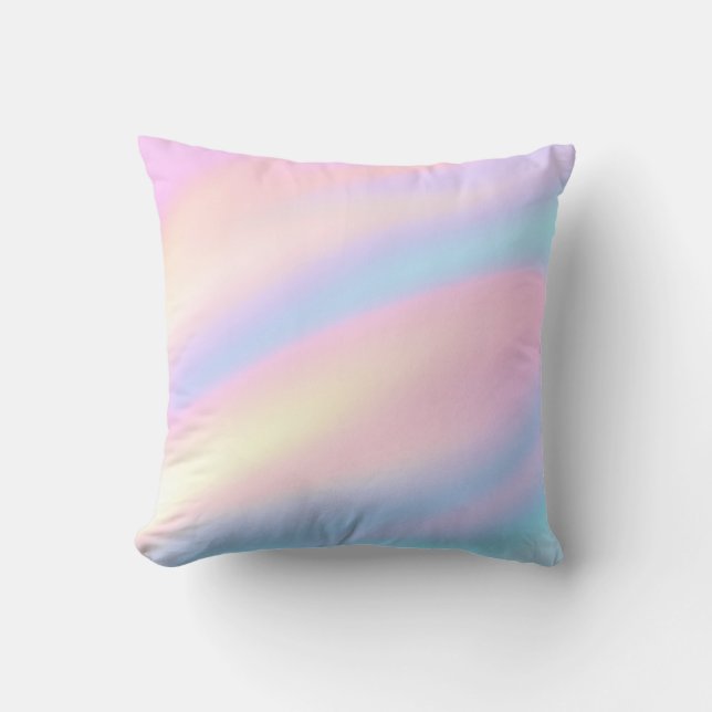 Trendy Unique pastel Pink Blue abstract waves Throw Pillow (Front)