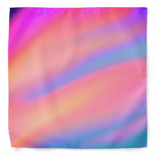 Trendy Unique Pink Blue green abstract waves Bandana