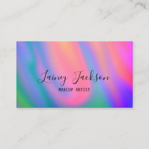 Trendy Unique Pink Blue green abstract waves Business Card