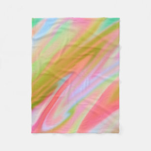 Trendy Unique Pink Blue green abstract waves Fleece Blanket